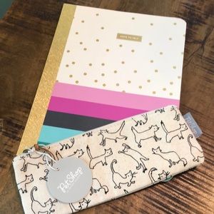 NWT! cat pouch with notebook